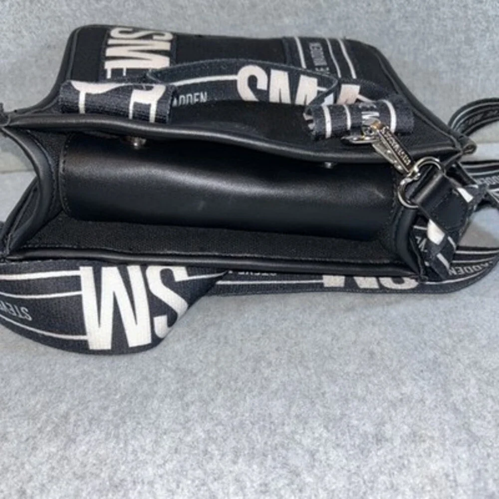 Steve Madden Canvas Crossbody Satchel Black